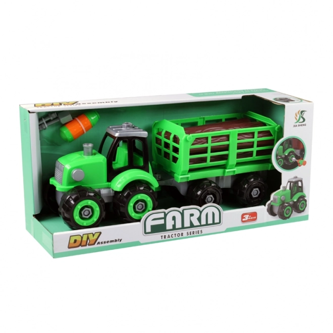 Screwable Tractor with Wood Trailer