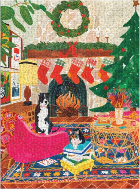 Friends by the Fireplace Puzzle 1000 Pieces