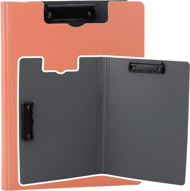 Pink File with Cover and Two Clips A4