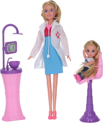 Dentist Doll with Little Girl 29 cm