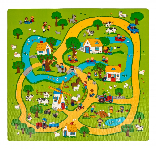 Farm Life Play Mat with 9 EVA Foam Puzzle Pieces