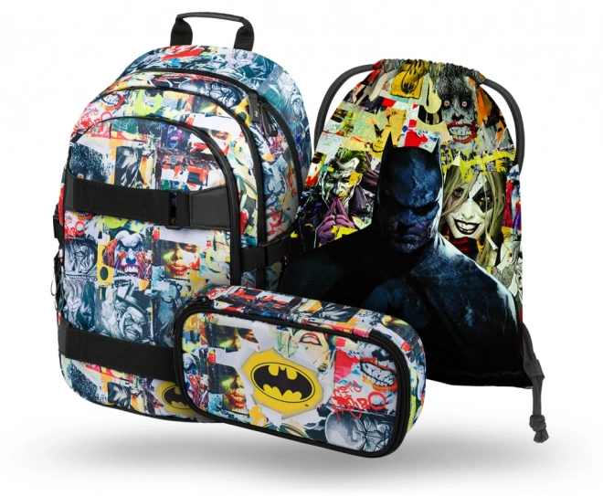 School Backpack Set Batman Comics