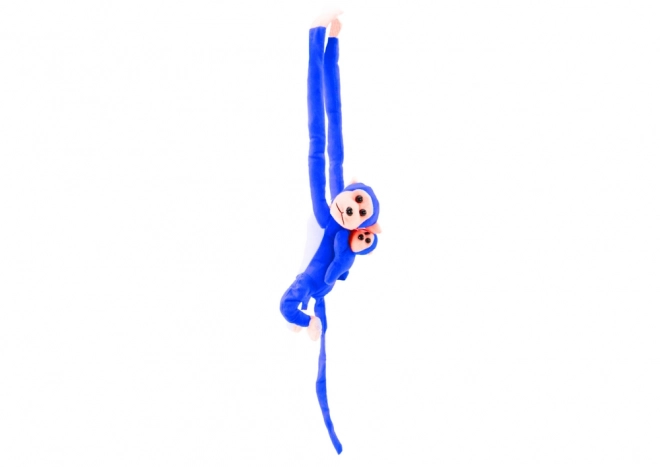 Plush Monkey Toy with Baby 90 cm Blue