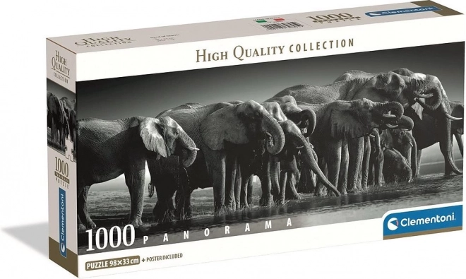 Panorámás puzzle elefántcsorda 1000 darab