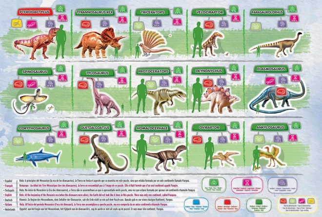 Educa World Map Puzzle with Dinosaurs 150 Pieces