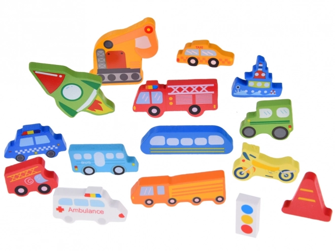 Wooden Puzzle Vehicles Set