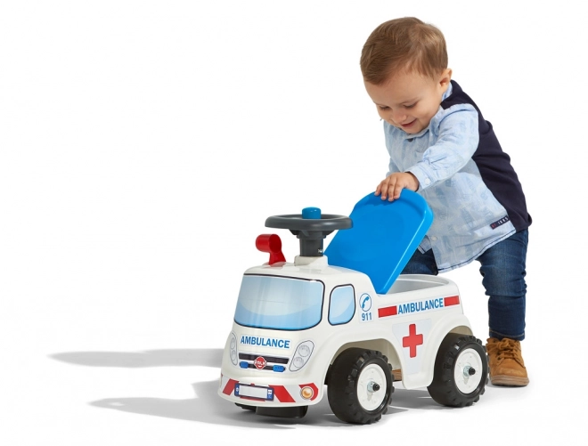 Children's Ride-On Ambulance with Horn and Opening Seat