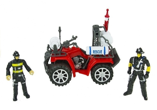 Grande set Stazione dei pompieri con casco e quad