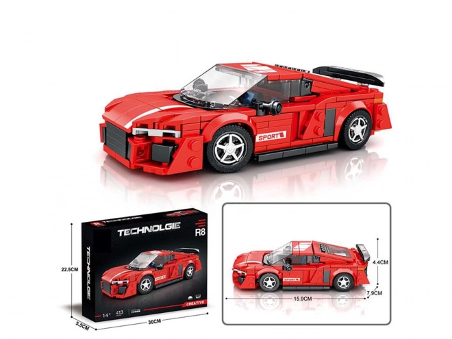 Red Sports Car Building Blocks Set