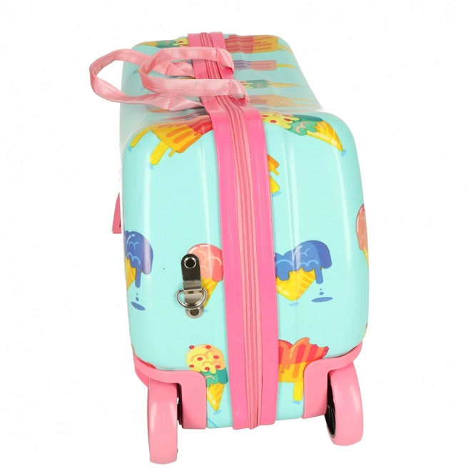 Kids Rolling Luggage with Ice Cream Design