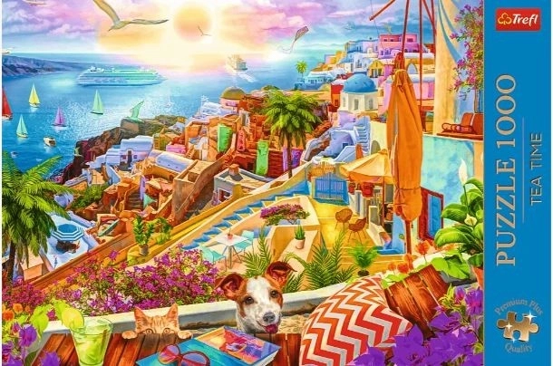 With a Visit to Santorini Premium Puzzle 1000 Pieces