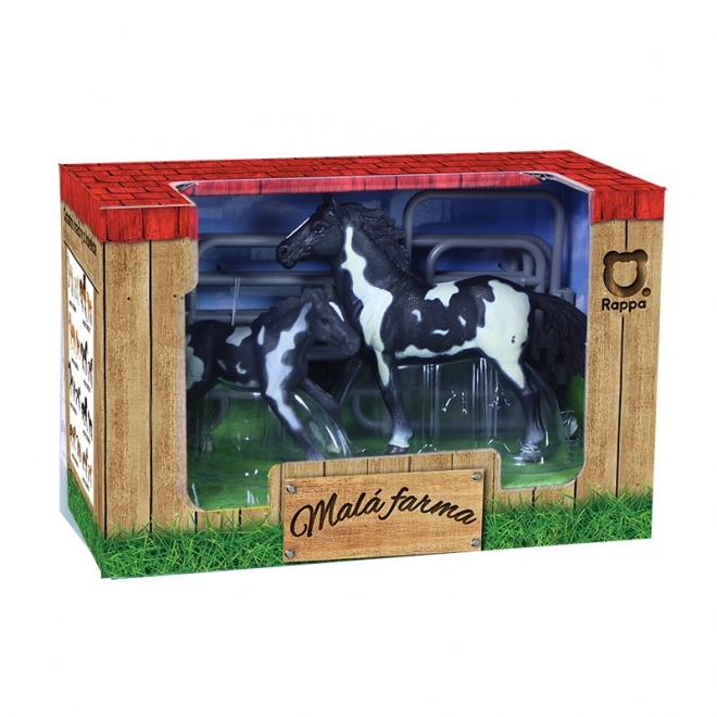 Horse and Foal Set with Enclosure