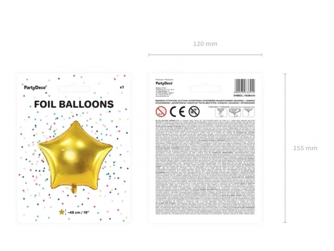 Gold Star Foil Balloon 48cm