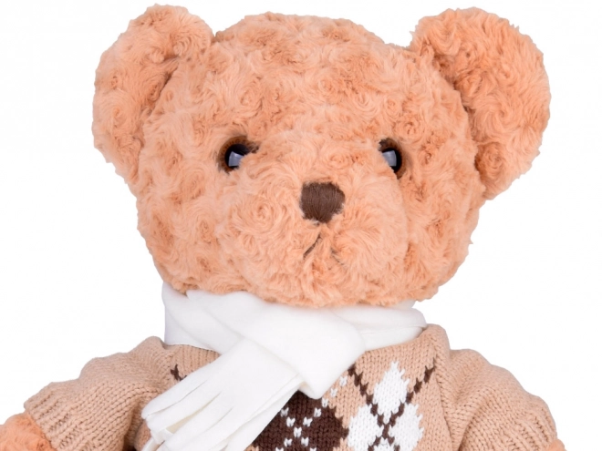 Soft Plush Teddy Bear in Sweater and Scarf