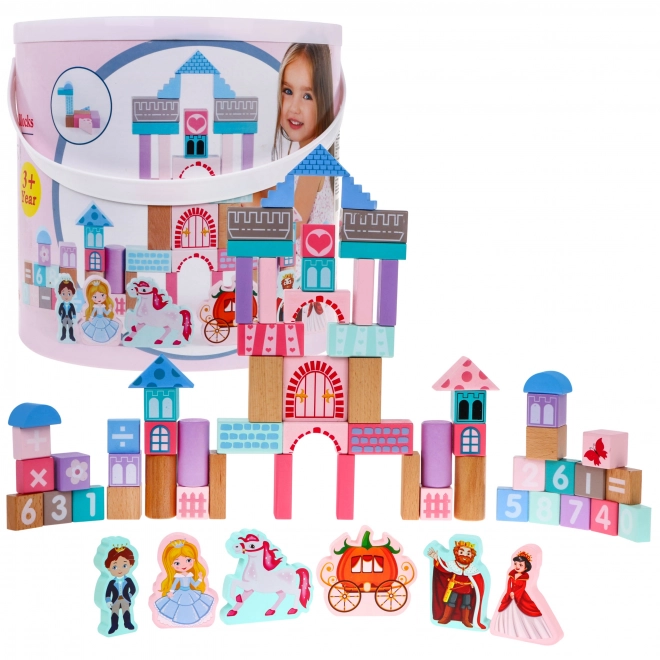 Wooden Princess Castle Building Blocks Set with Shape Sorter