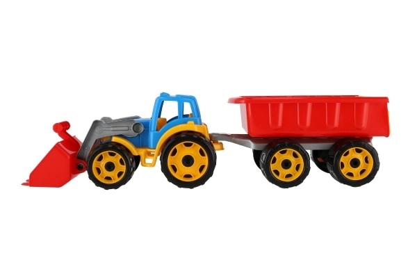 Colorful Tractor with Trailer and Bucket