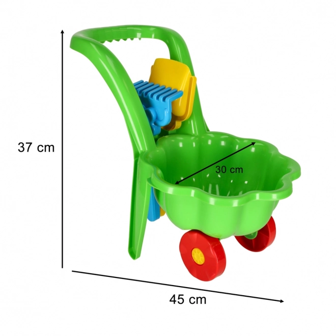 Green Garden Wheelbarrow Set for Kids