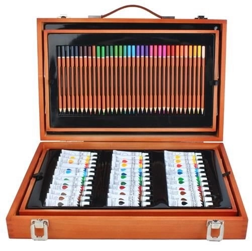 Comprehensive Painting Set in a Wooden Case