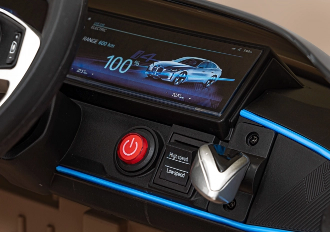 Auto BMW i4 na akumulátor pre deti biele – Zlaté