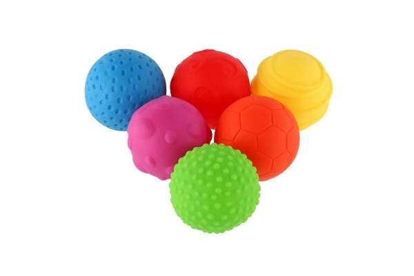 Set of 6 Rubber Textured Balls