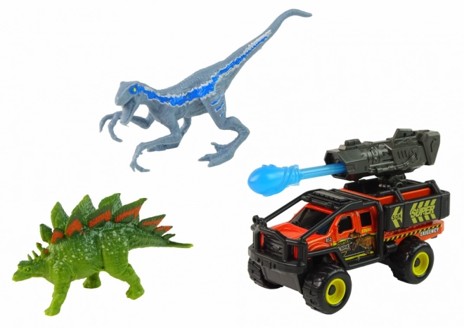 Dinosaur Figurine Set with Car and Rocket