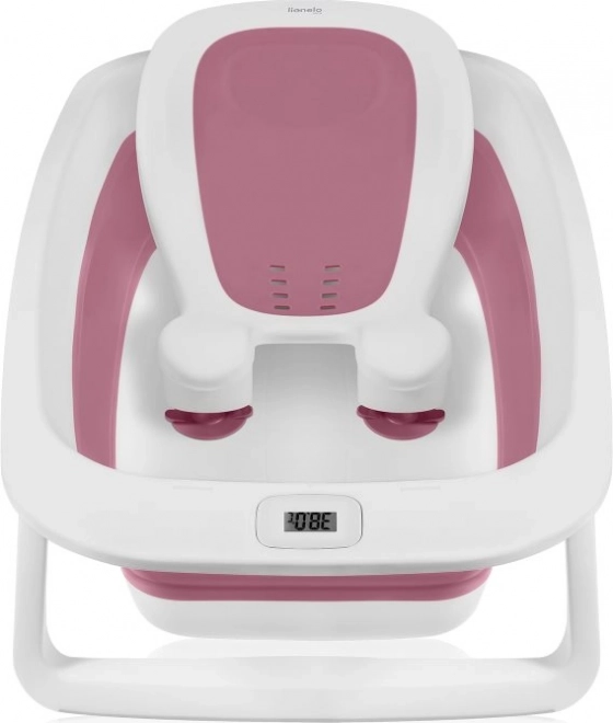 Lionelo Folding Baby Bathtub with Thermometer and Recliner Pink Magnolia