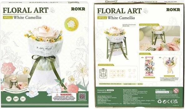 3D Puzzle White Camellia