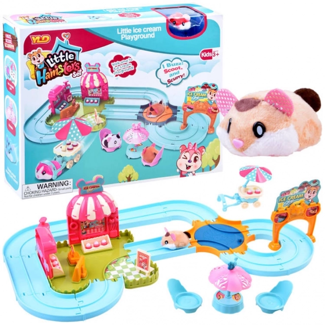 Interactive Hamster Track Ice Cream Parlor Playset