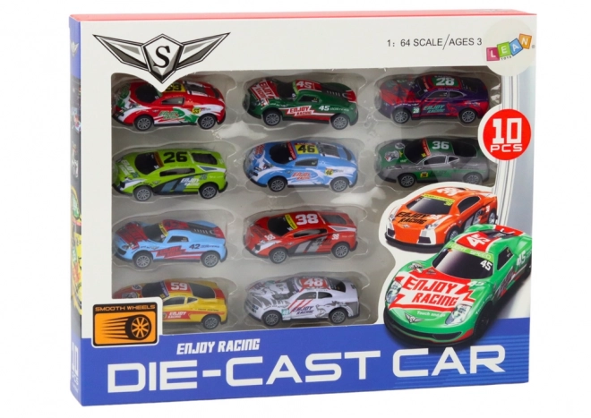 Set of Racing Sport Cars 1:64 - 10 Pieces