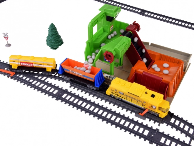 Large Electric Train Playset with 320cm Quarry Track