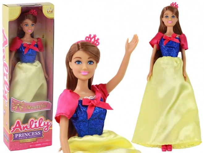 Princess Doll With Dark Hair And Yellow Dress