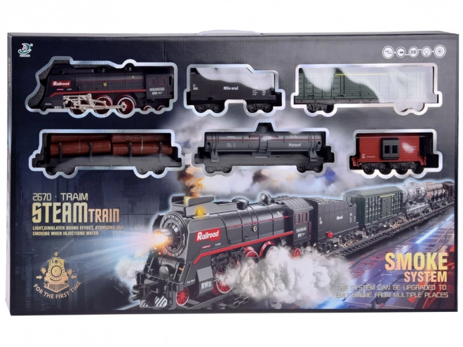 Electric Train Set with Smoke and Sound Effects