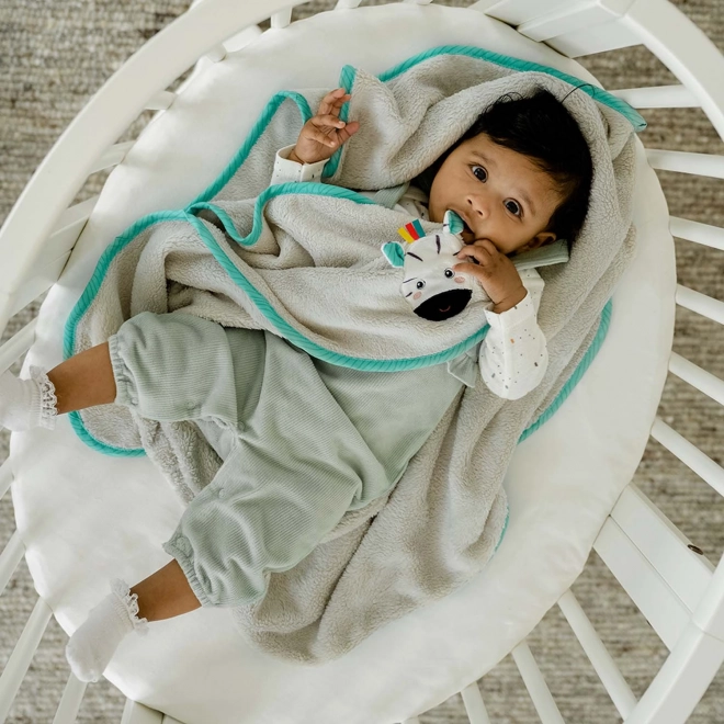 Soft Zebra Blanket with Neon Teether