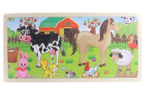 Wooden puzzle with animals