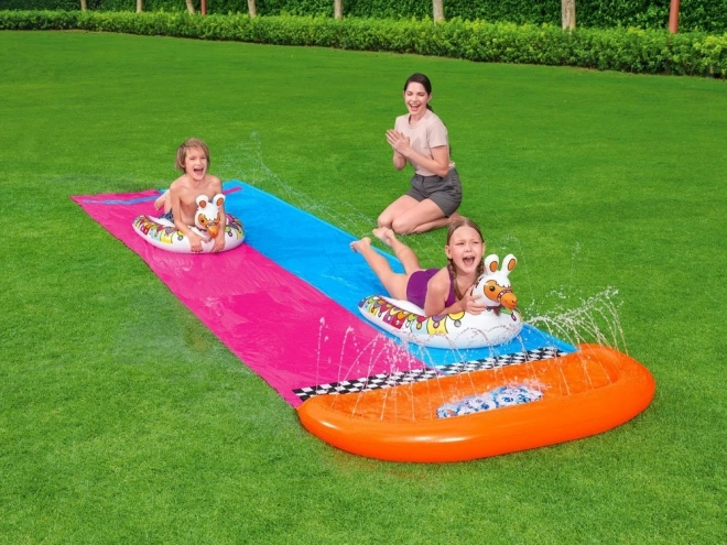 Double Water Slide H2O GO! Lama Rama – Pink-blue with mats