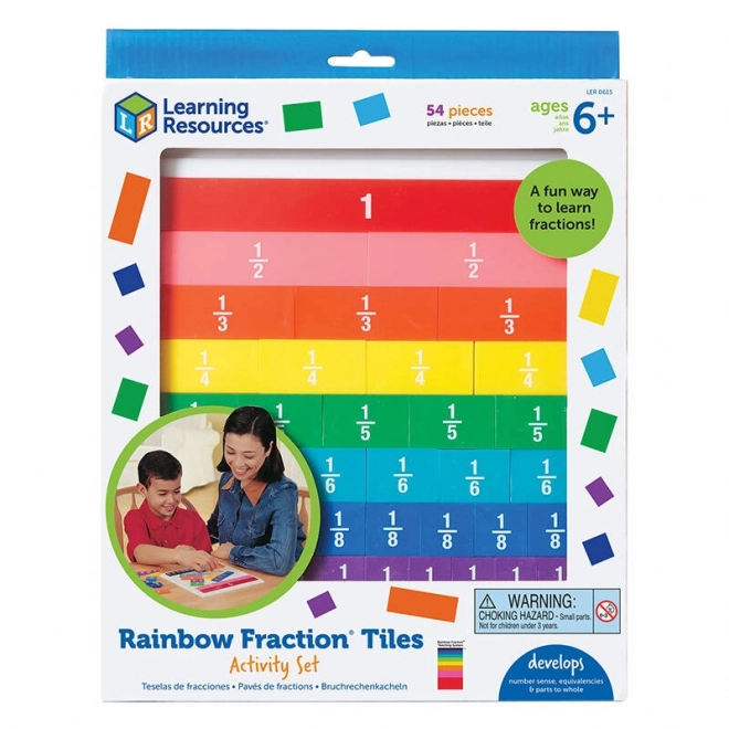 Rainbow Fraction Tiles With Tray