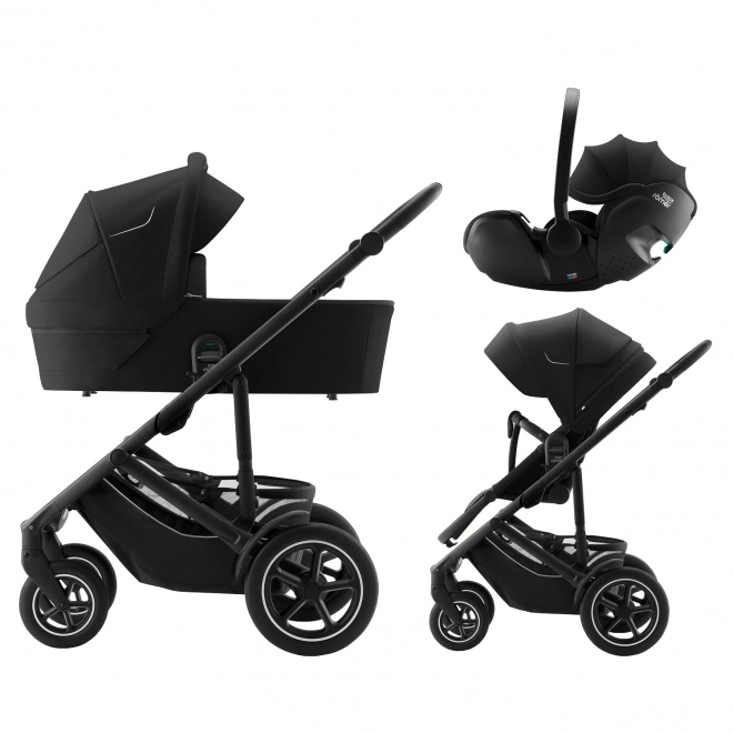 Travel Set: Smile 5Z Stroller with Carrycot and Baby-Safe PRO Car Seat - Space Black