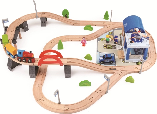 2Kids Toys træ togbane by, 90 dele