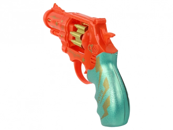 Orange Revolver Toy Gun with Sound and Light Effects