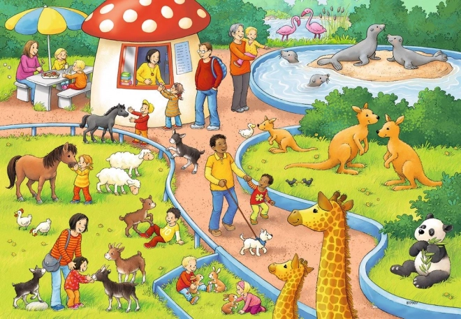 Ravensburger Puzzle 2-in-1 Day at the Zoo