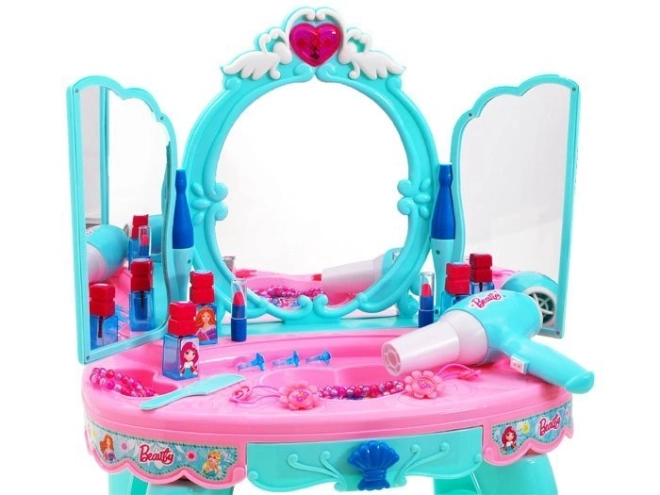 Charming Vanity Table with Mirror and Accessories for Girls