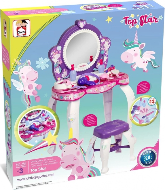 Chicos Unicorn Vanity Table with Accessories