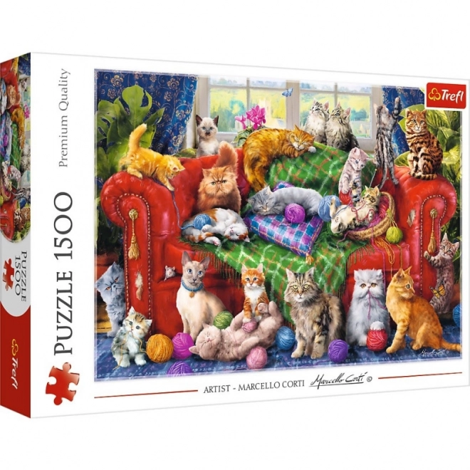 Trefl Cats On Couch Puzzle 1500 Pieces