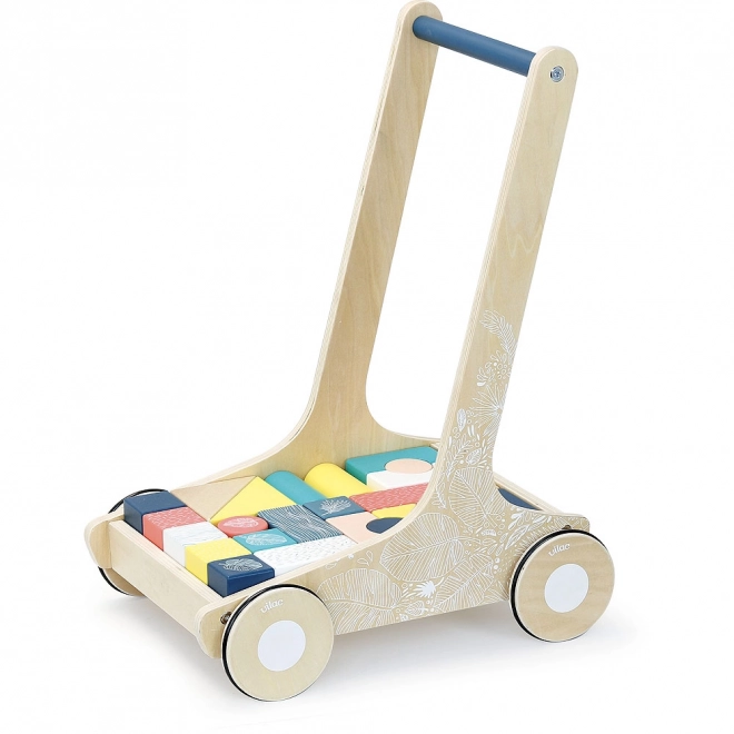 Wooden Walker with Colorful Blocks by Vilac