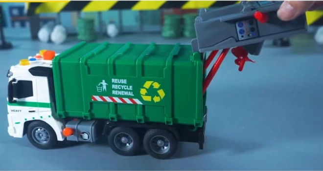 Camion interattivo della spazzatura Woopie con effetti sonori e luminosi in scala 1:16