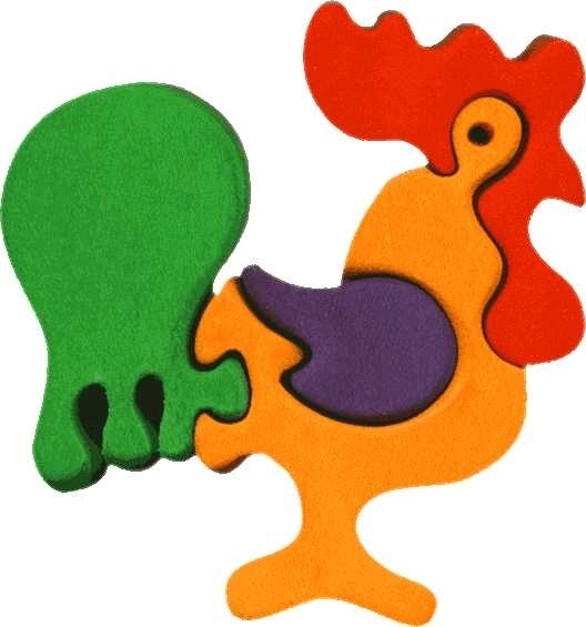 Wooden Chunky Puzzle Small Rooster