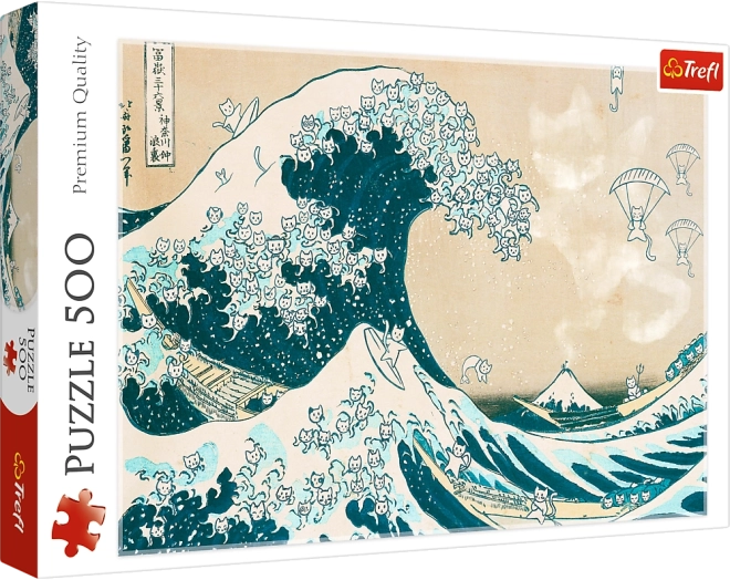 Puzzle 500 pezzi – Grande onda felina Trefl