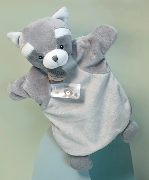 Raccoon Plush Puppet 25 cm