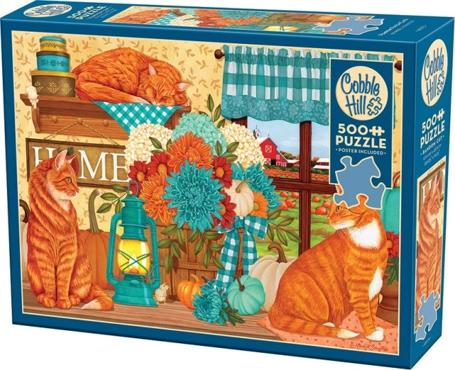 Cobble Hill Cats in Pumpkin Color 500 Piece Puzzle