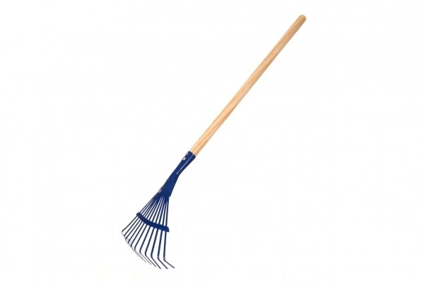 Red Garden Rake with Wooden Handle for Kids – Blue